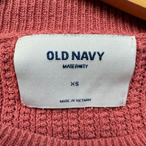 Old Navy Maternity Sweater Women's XS Pink Knit Oversized Pullover Spring Top - Picture 3 of 5